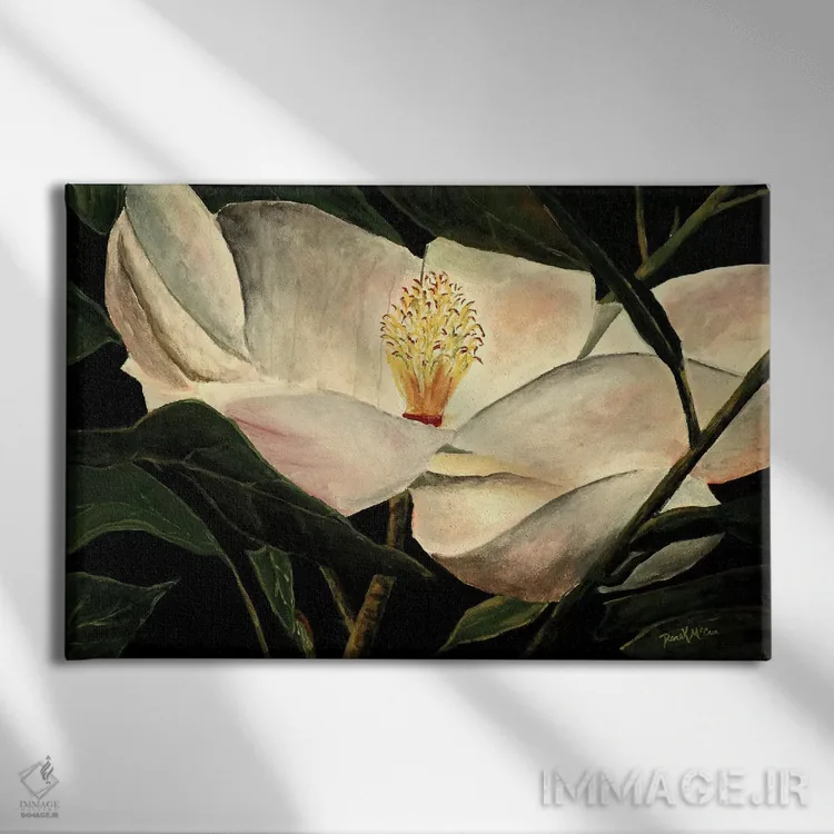 تابلو گل ماگنولیا اثر درک مککری - نمای روبهرو روی دیوار