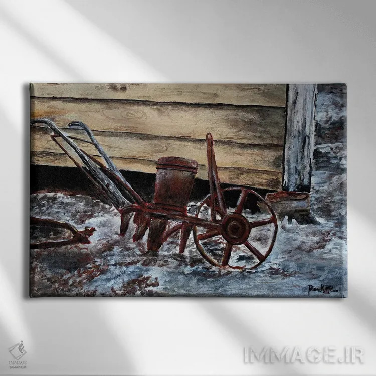 تابلو شخمزنی مزرعه قدیمی اثر درک مککری - نمای روبهرو روی دیوار
