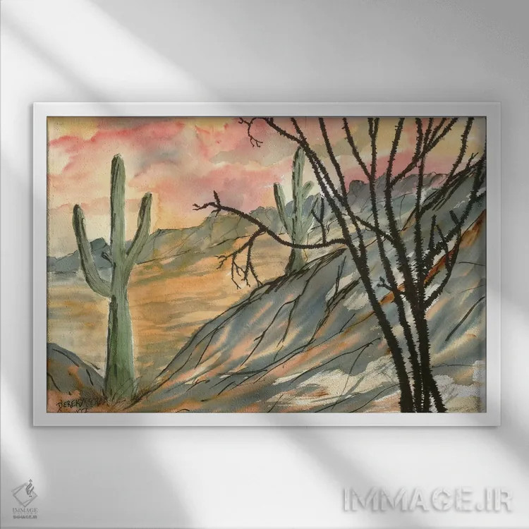 تابلو عصر آریزونا، جنوبغربی اثر درک مککری - نمای قابدار سفید