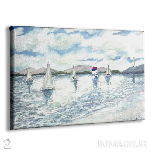 تابلو چشمانداز دریایی با قایقهای بادبانی اثر درک مککری - نمای پرسپکتیو محصول