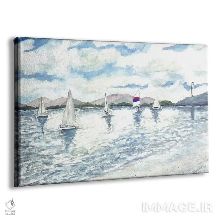 تابلو چشمانداز دریایی با قایقهای بادبانی اثر درک مککری - نمای پرسپکتیو محصول