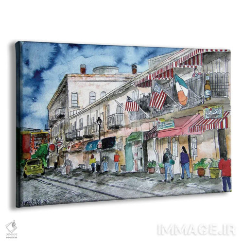 تابلو نقاشی خیابان ریور شهر ساوانا اثر درک مککری - نمای پرسپکتیو محصول