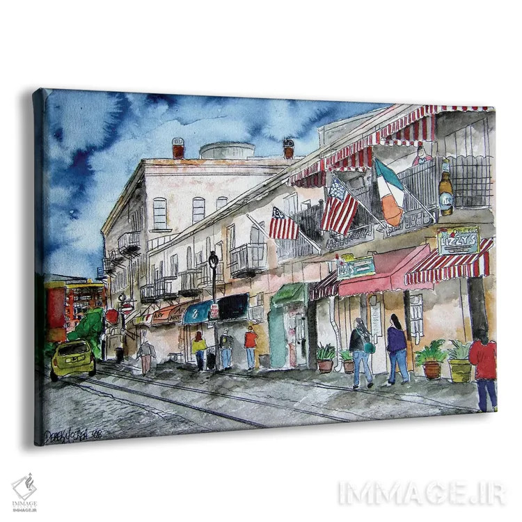 تابلو نقاشی خیابان ریور شهر ساوانا اثر درک مککری - نمای پرسپکتیو محصول