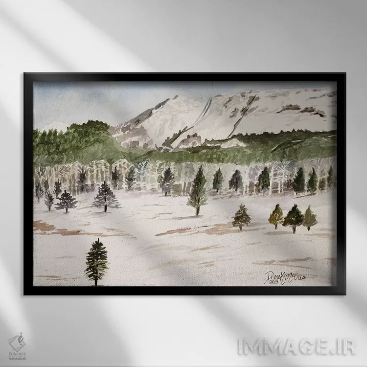 تابلو چشمانداز کوهستانی پایکس پیک اثر درک مککری - نمای قابدار مشکی