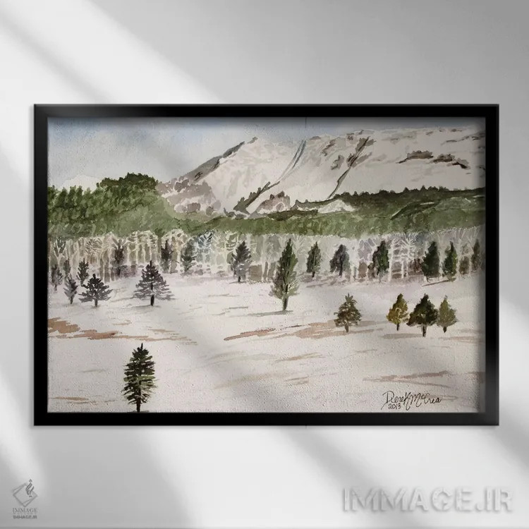 تابلو چشمانداز کوهستانی پایکس پیک اثر درک مککری - نمای قابدار مشکی