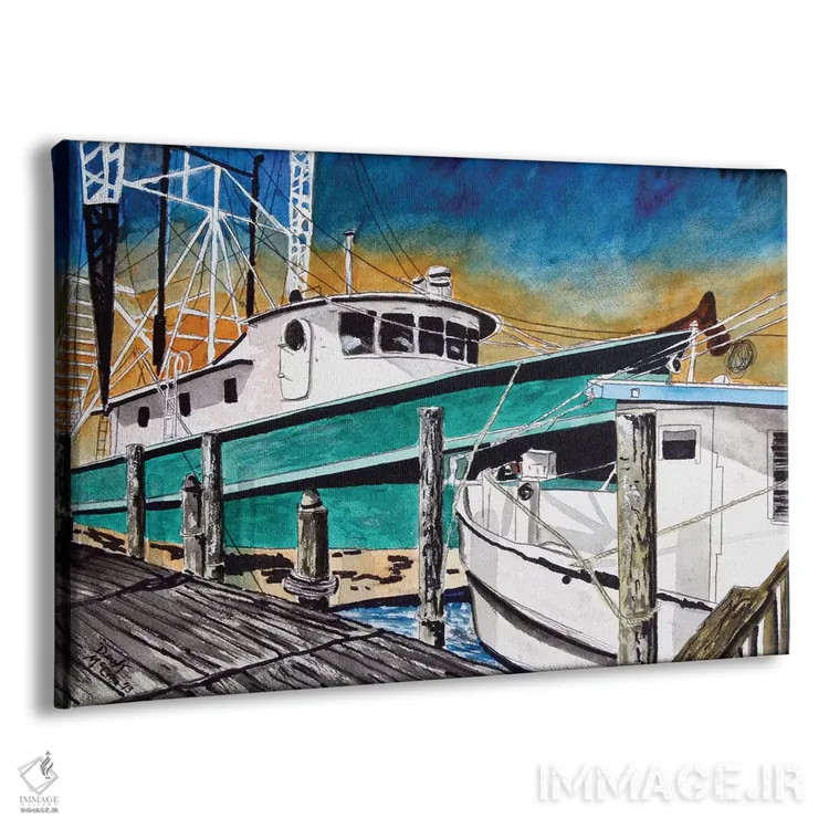 تابلو قایقهای میگوگیری II اثر درک مککری - نمای پرسپکتیو محصول