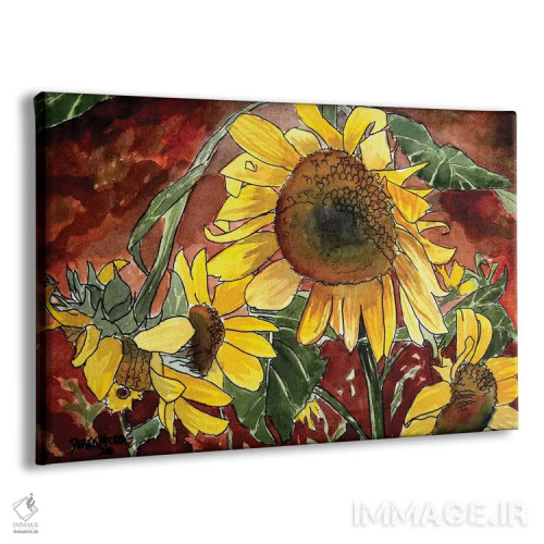 تابلو گلهای آفتابگردان اثر درک مککری - نمای پرسپکتیو محصول