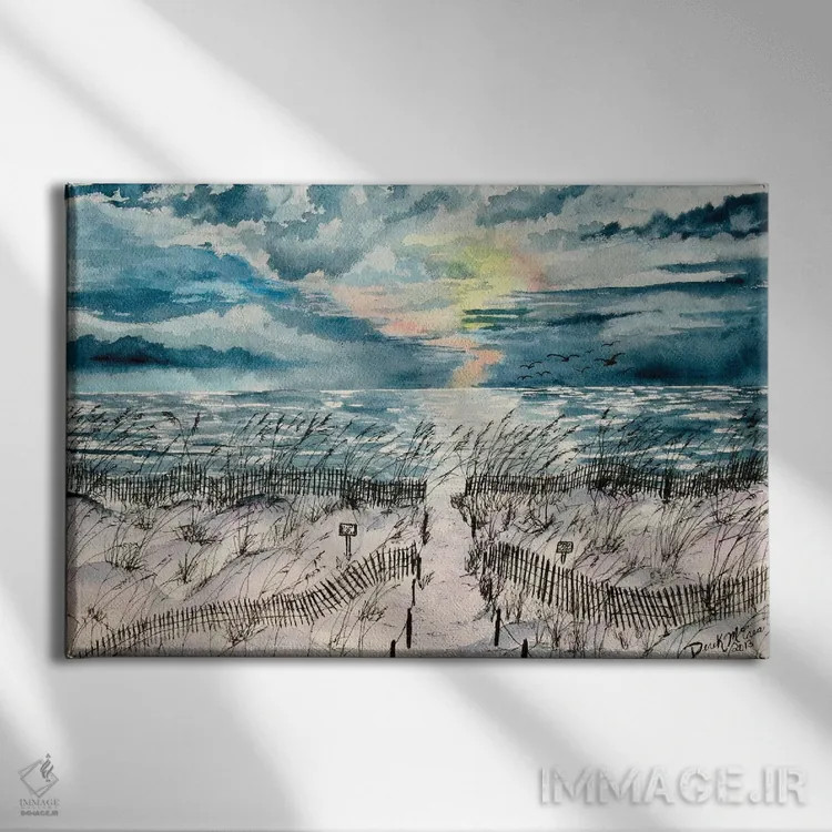 تابلو تپههای شنی ساحل تابستانی اثر درک مککری - نمای روبهرو روی دیوار
