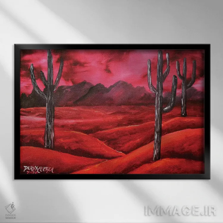تابلو بیابان جنوبغربی اثر درک مککری - نمای قابدار مشکی
