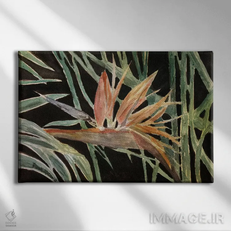 تابلو گل پرندهٔ بهشتی اثر درک مککری - نمای روبهرو روی دیوار