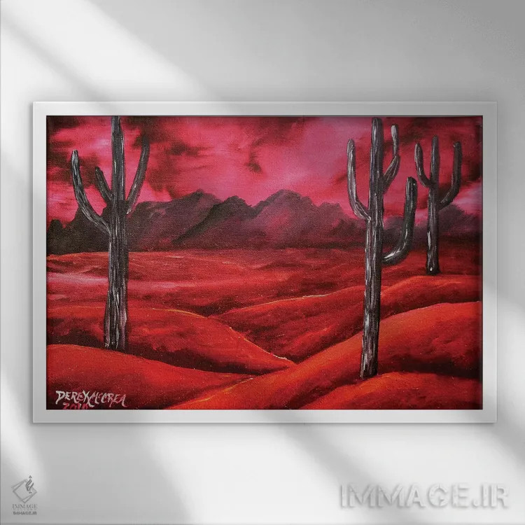 تابلو بیابان جنوبغربی اثر درک مککری - نمای قابدار سفید