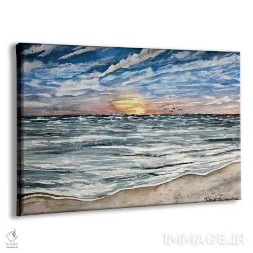 تابلو چشمانداز دریایی هنگام غروب اثر درک مککری - نمای پرسپکتیو محصول