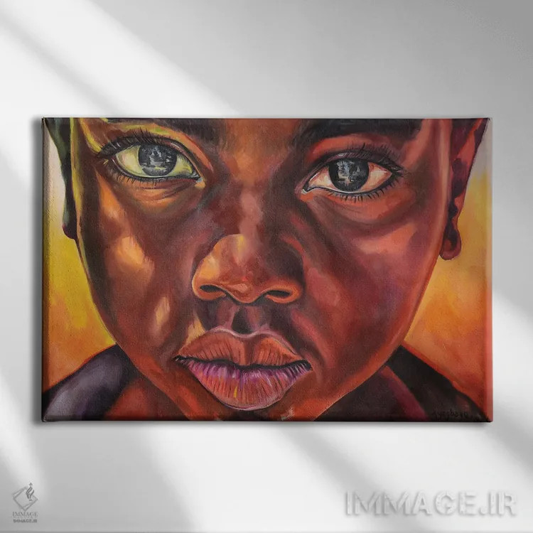 تابلو چشمانداز امید اثر دامولا آیگبایو - نمای روبهرو روی دیوار