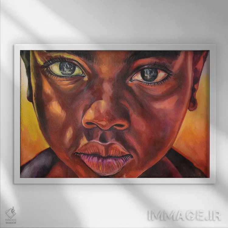 تابلو چشمانداز امید اثر دامولا آیگبایو - نمای قابدار سفید