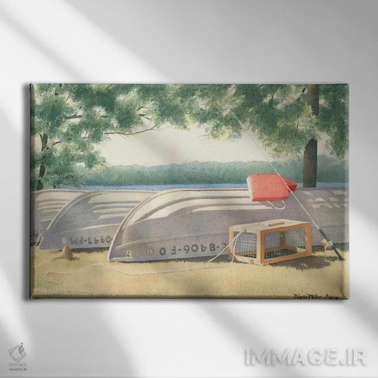 تابلو در انتظار ماهی اثر دیانا میلر-پیرس - نمای روبهرو روی دیوار