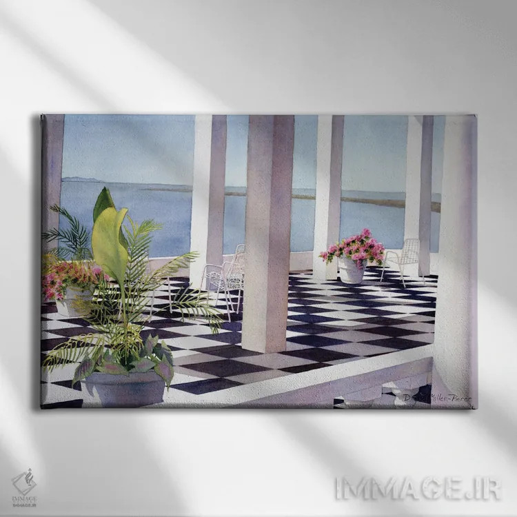 تابلو آفتاب کارائیب اثر دیانا میلر-پیرس - نمای روبهرو روی دیوار