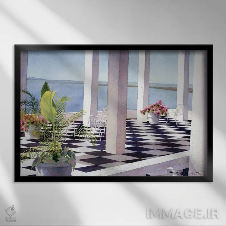 تابلو آفتاب کارائیب اثر دیانا میلر-پیرس - نمای قابدار مشکی