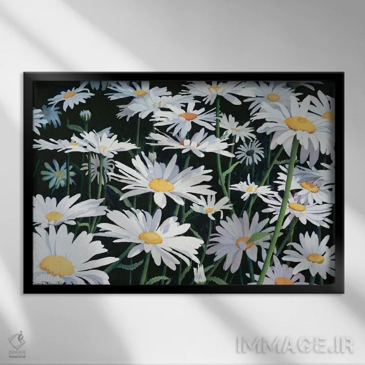 تابلو ساده مثل گل مروارید اثر دیانا میلر-پیرس - نمای قابدار مشکی