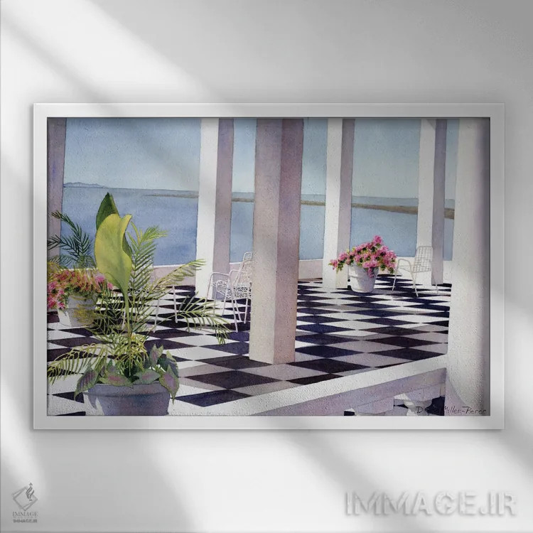 تابلو آفتاب کارائیب اثر دیانا میلر-پیرس - نمای قابدار سفید