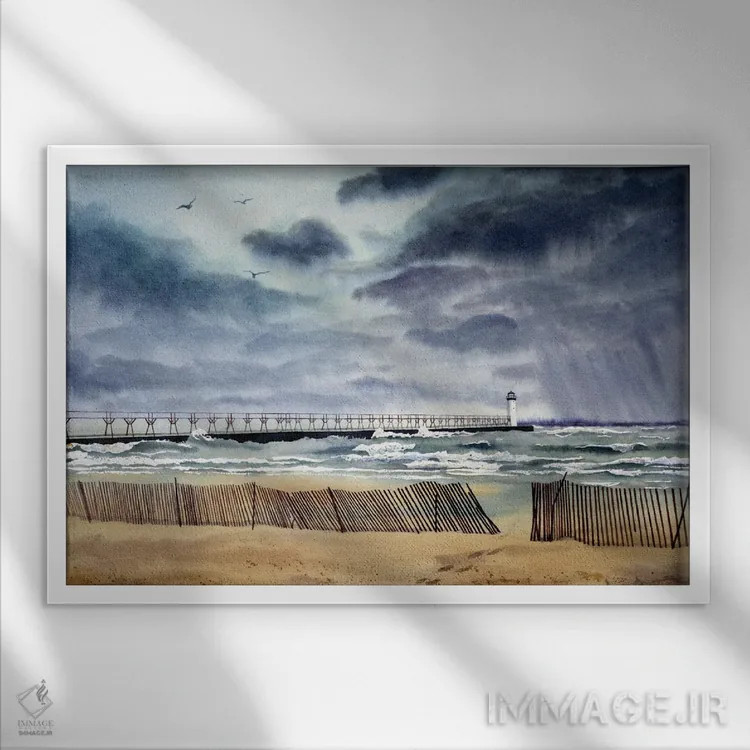 تابلو مهمان اثر دیانا میلر-پیرس - نمای قابدار سفید