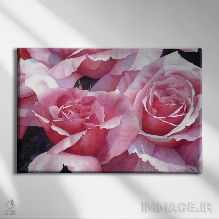 تابلو به خاطر عشق به گل رز اثر دیانا میلر-پیرس - نمای روبهرو روی دیوار