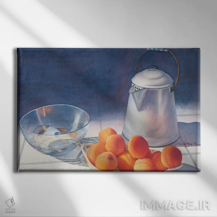 تابلو یک هلوی خوشمزه بخور اثر دیانا میلر-پیرس - نمای روبهرو روی دیوار