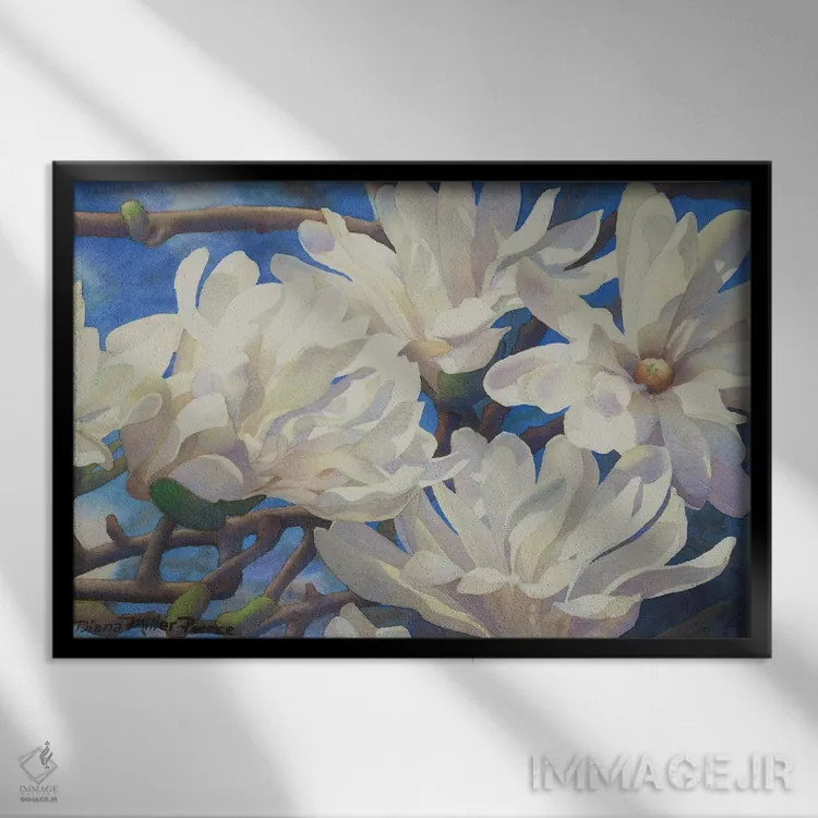 تابلو شرق و غرب به هم میرسند اثر دیانا میلر-پیرس - نمای قابدار مشکی