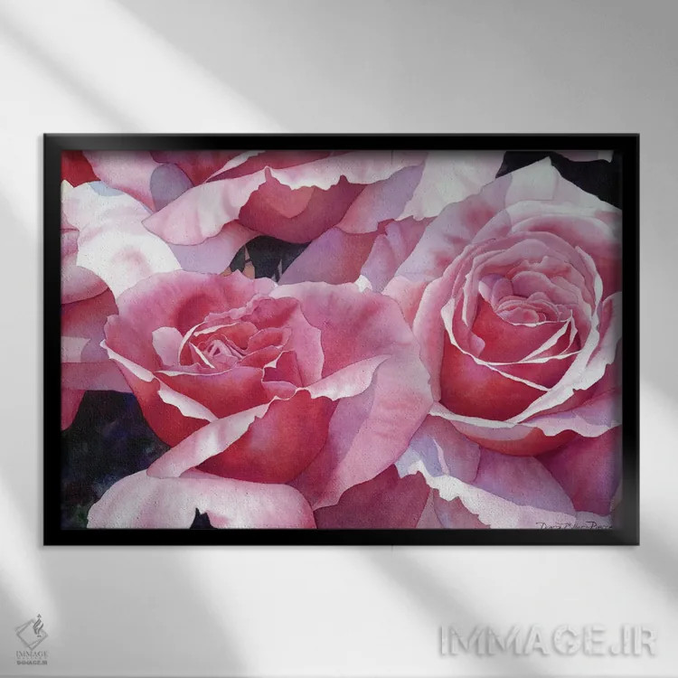 تابلو به خاطر عشق به گل رز اثر دیانا میلر-پیرس - نمای قابدار مشکی