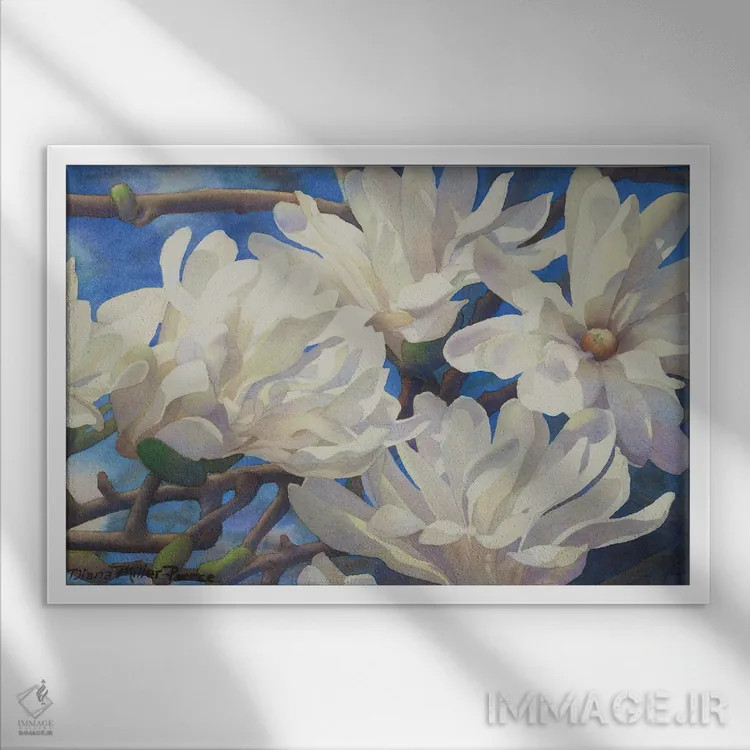 تابلو شرق و غرب به هم میرسند اثر دیانا میلر-پیرس - نمای قابدار سفید