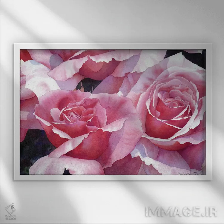 تابلو به خاطر عشق به گل رز اثر دیانا میلر-پیرس - نمای قابدار سفید