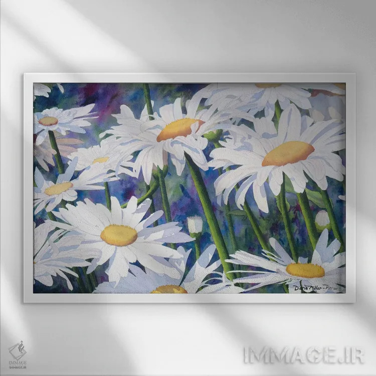 تابلو گلهای مروارید را نشمار اثر دیانا میلر-پیرس - نمای قابدار سفید