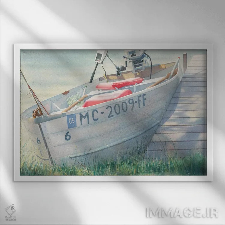 تابلو دوست دارم ماهیگیری کنم اثر دیانا میلر-پیرس - نمای قابدار سفید