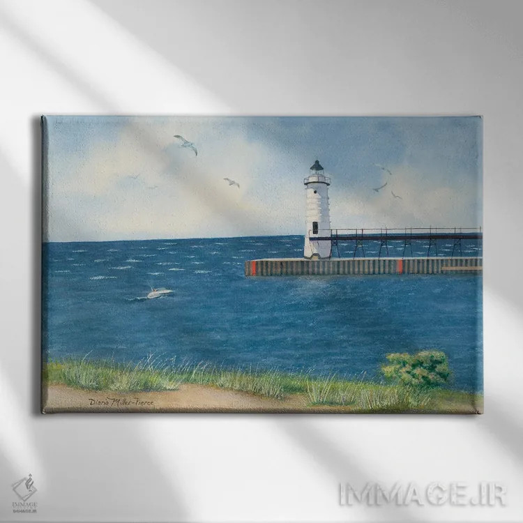 تابلو فانوس دریایی منیست اثر دیانا میلر-پیرس - نمای روبهرو روی دیوار