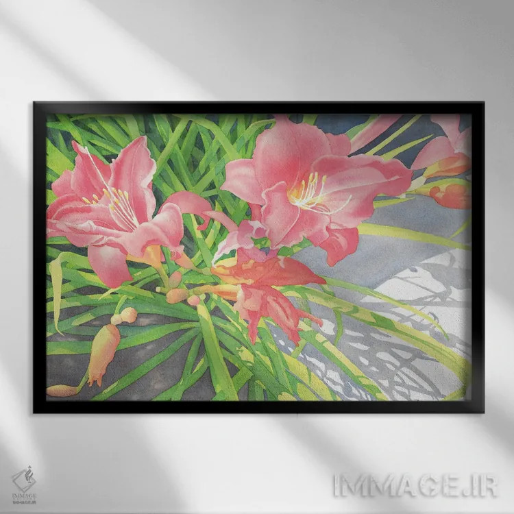 تابلو استکاتو در صورتی (اصطلاح موسیقی) اثر دیانا میلر-پیرس - نمای قابدار مشکی