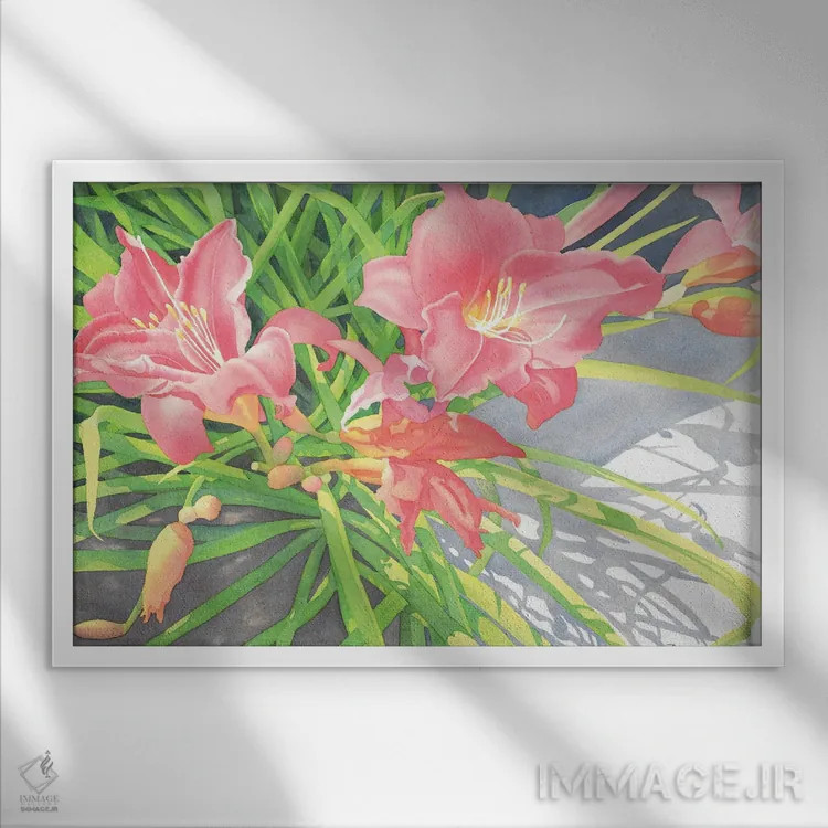 تابلو استکاتو در صورتی (اصطلاح موسیقی) اثر دیانا میلر-پیرس - نمای قابدار سفید