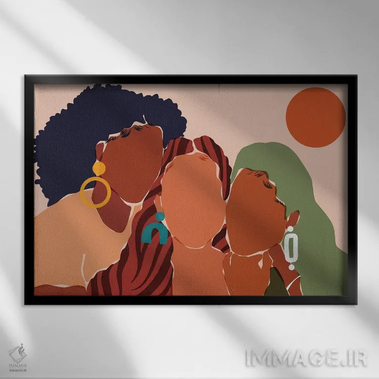 تابلو خواهرانه اثر دومونیک براون - نمای قابدار مشکی