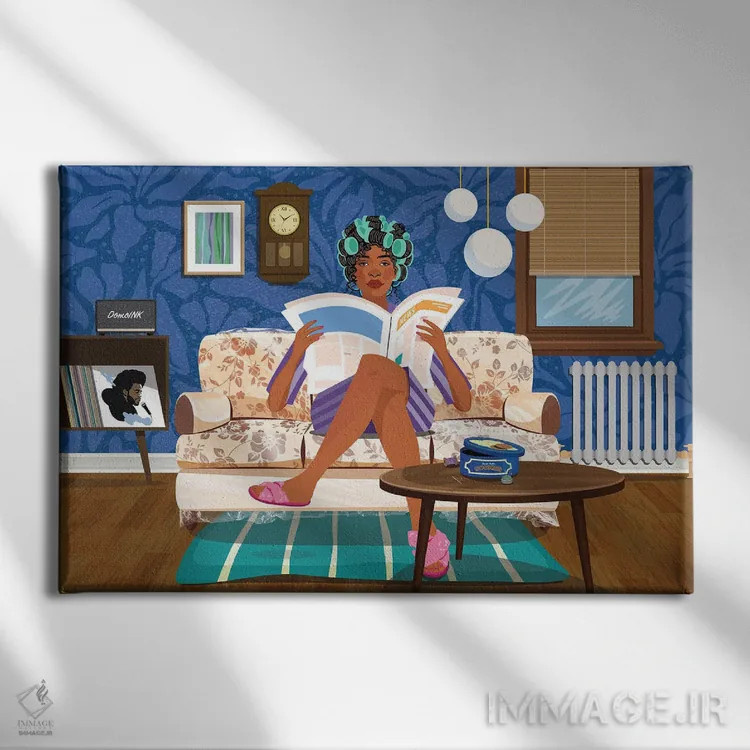 تابلو پلاستیک روی مبل اثر دومونیک براون - نمای روبهرو روی دیوار