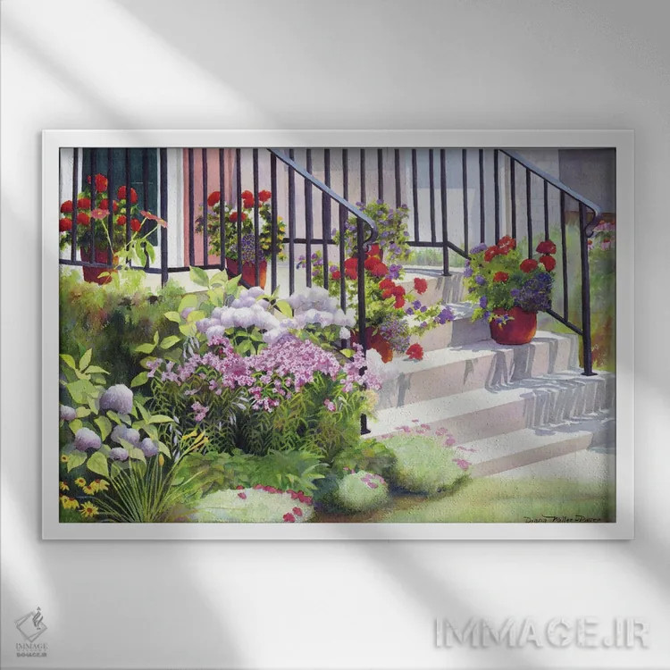 تابلو شور و نشاط تابستان اثر دیانا میلر-پیرس - نمای قابدار سفید