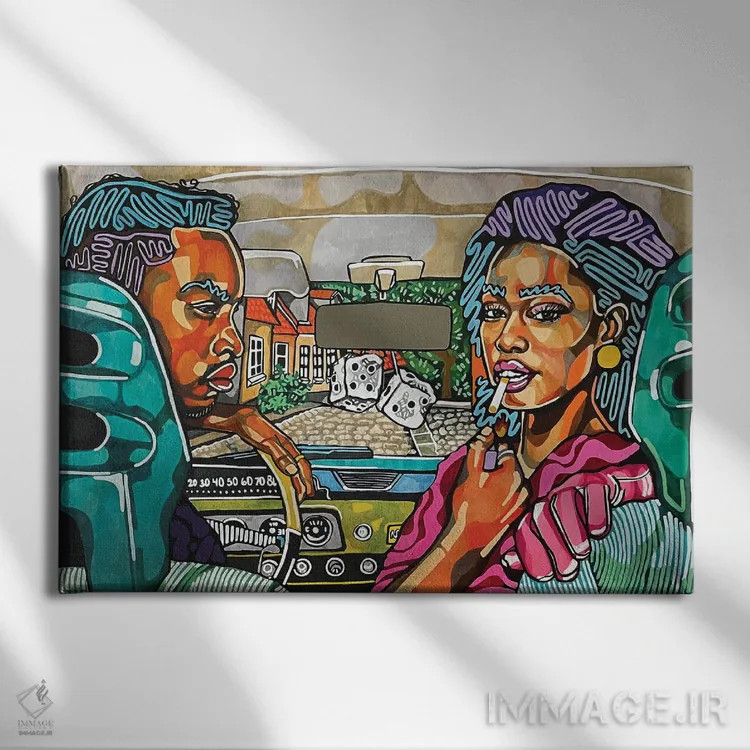 تابلو هوپتی من (ماشین قدیمی) اثر دومونیک براون - نمای روبهرو روی دیوار