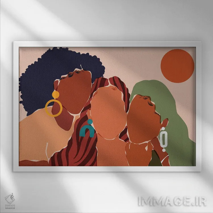 تابلو خواهرانه اثر دومونیک براون - نمای قابدار سفید