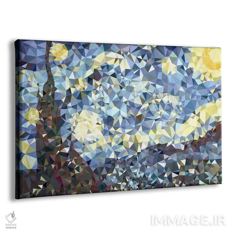 تابلو شب پرستاره (نسخه دیجیتالی شده) اثر فایو بای فایو کالکتیو - نمای پرسپکتیو محصول