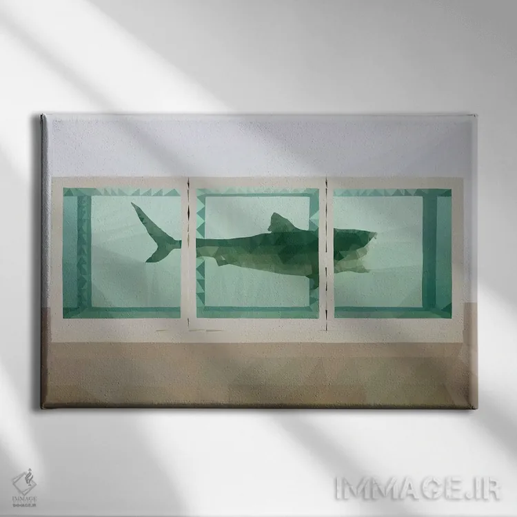 تابلو محال بودن فیزیکی مرگ در ذهن یک فرد زنده (نسخه دیجیتالی شده) اثر فایو بای فایو کالکتیو - نمای روبهرو روی دیوار