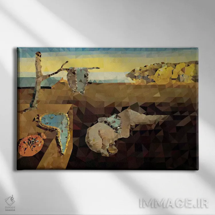 تابلو ساعتهای در حال ذوب اثر فایو بای فایو کالکتیو - نمای روبهرو روی دیوار