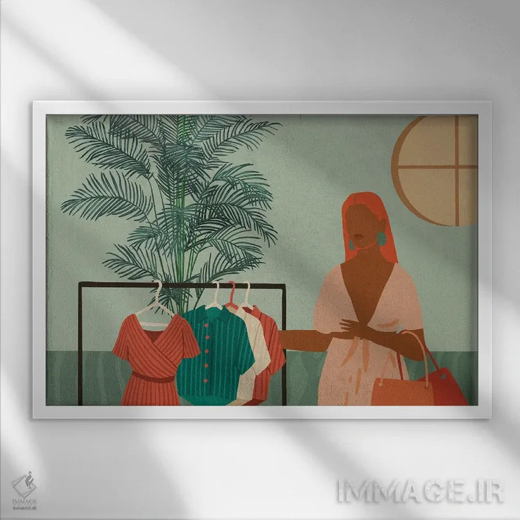 تابلو خرید درمانی شماره ۱ اثر دومونیک براون - نمای قابدار سفید