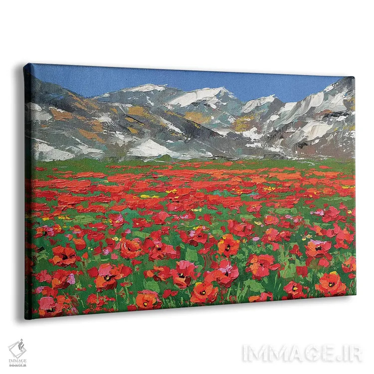 تابلو شقایقهای کوهی اثر دمیتری اسپیروس - نمای پرسپکتیو محصول