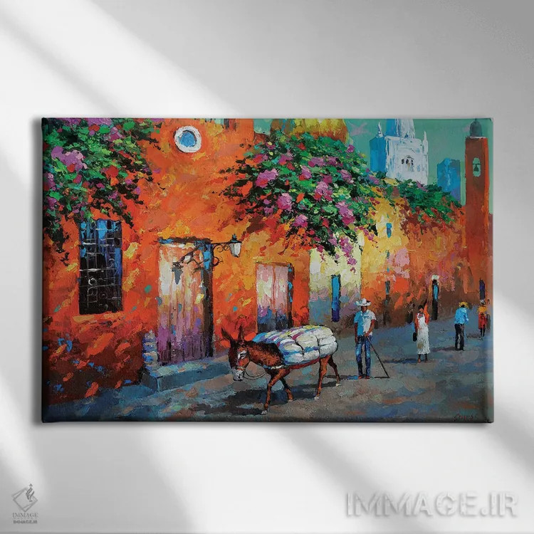 تابلو قلعه مکزیکی اثر دمیتری اسپیروس - نمای روبهرو روی دیوار