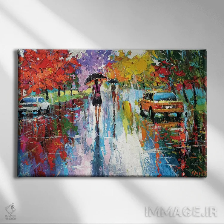 تابلو کالیدوسکوپ پاییزی اثر دمیتری اسپیروس - نمای روبهرو روی دیوار