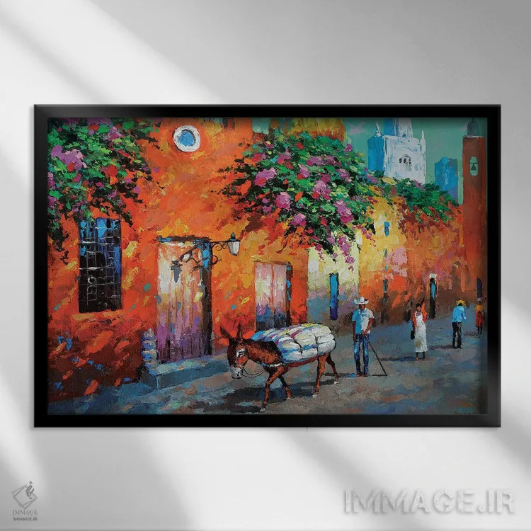 تابلو قلعه مکزیکی اثر دمیتری اسپیروس - نمای قابدار مشکی