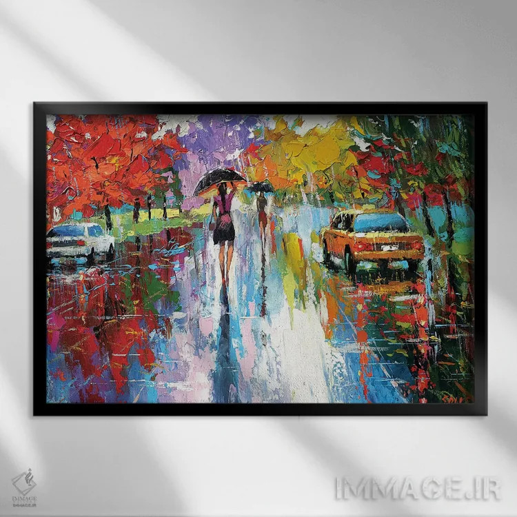 تابلو کالیدوسکوپ پاییزی اثر دمیتری اسپیروس - نمای قابدار مشکی