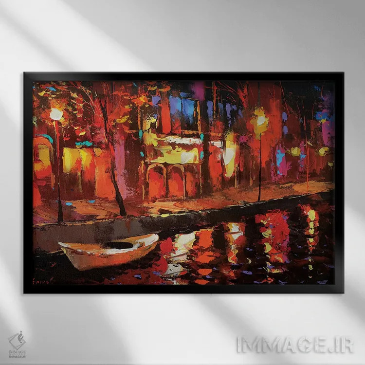 تابلو تامل شبانه اثر دمیتری اسپیروس - نمای قابدار مشکی